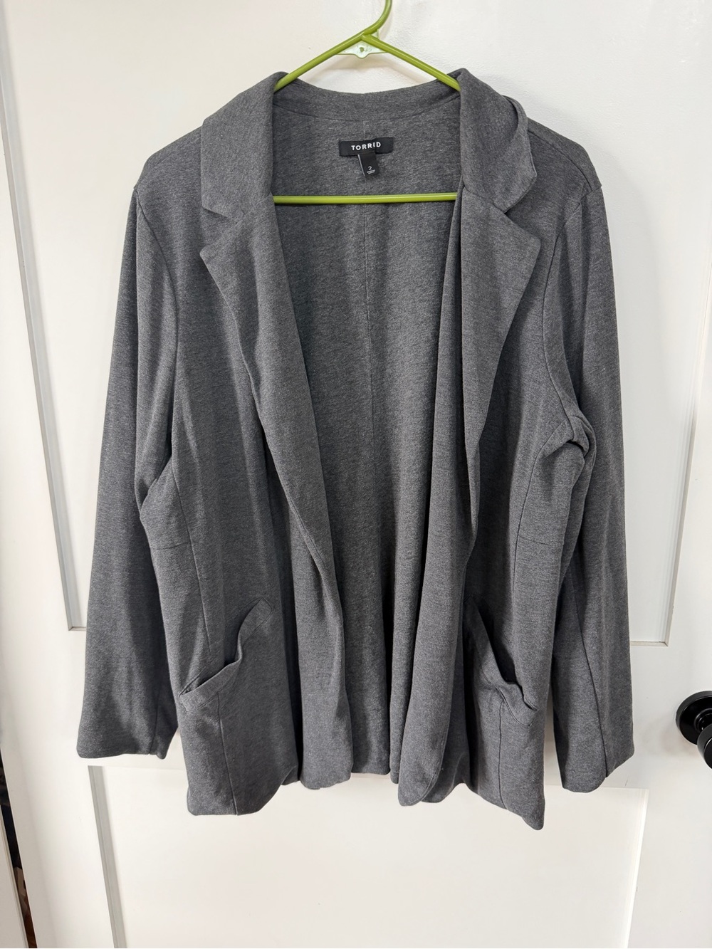 Torrid 2 Gray Sweater Jacket- open front cardigan